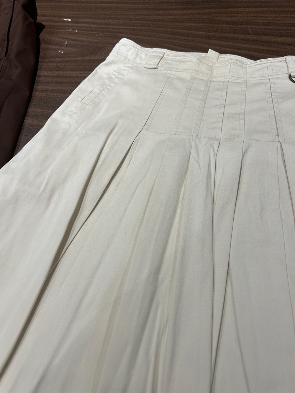 Pink Tartan Cream A-Line Pleated Skirt